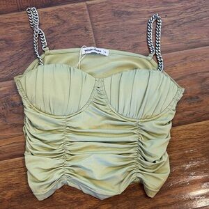 YesStyle Sage Green Ruched Camisole